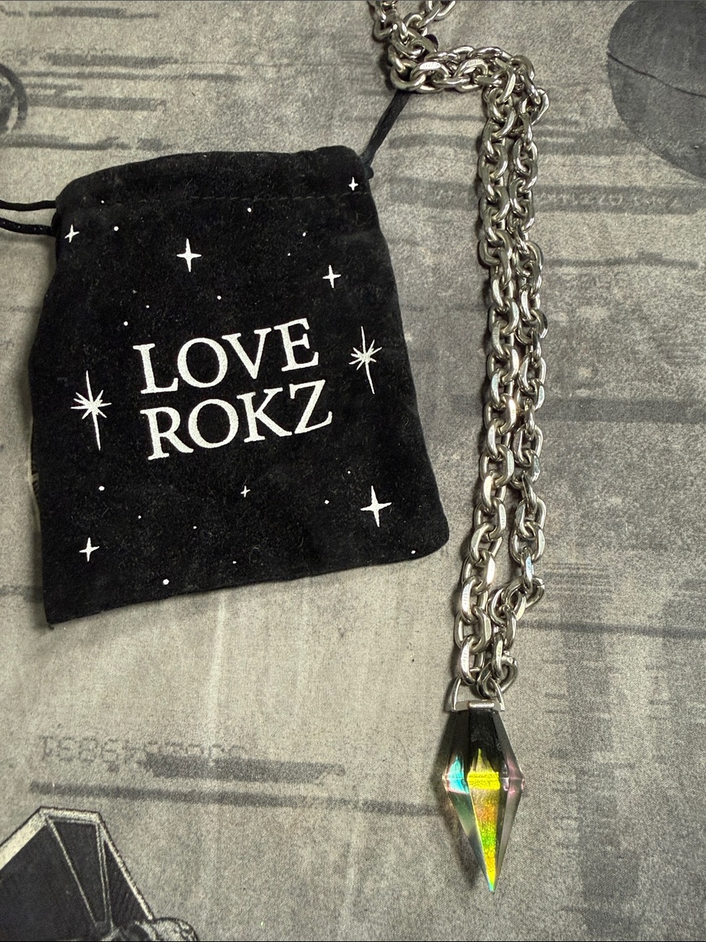 HTF LOVE ROKZ BLACK MAGIC RESIN CRYSTAL TALISMAN